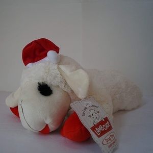 X's 1 Multipet Holiday Lambchop 24" Plush Lamb Chop Dog Toy Christmas Santa Hat